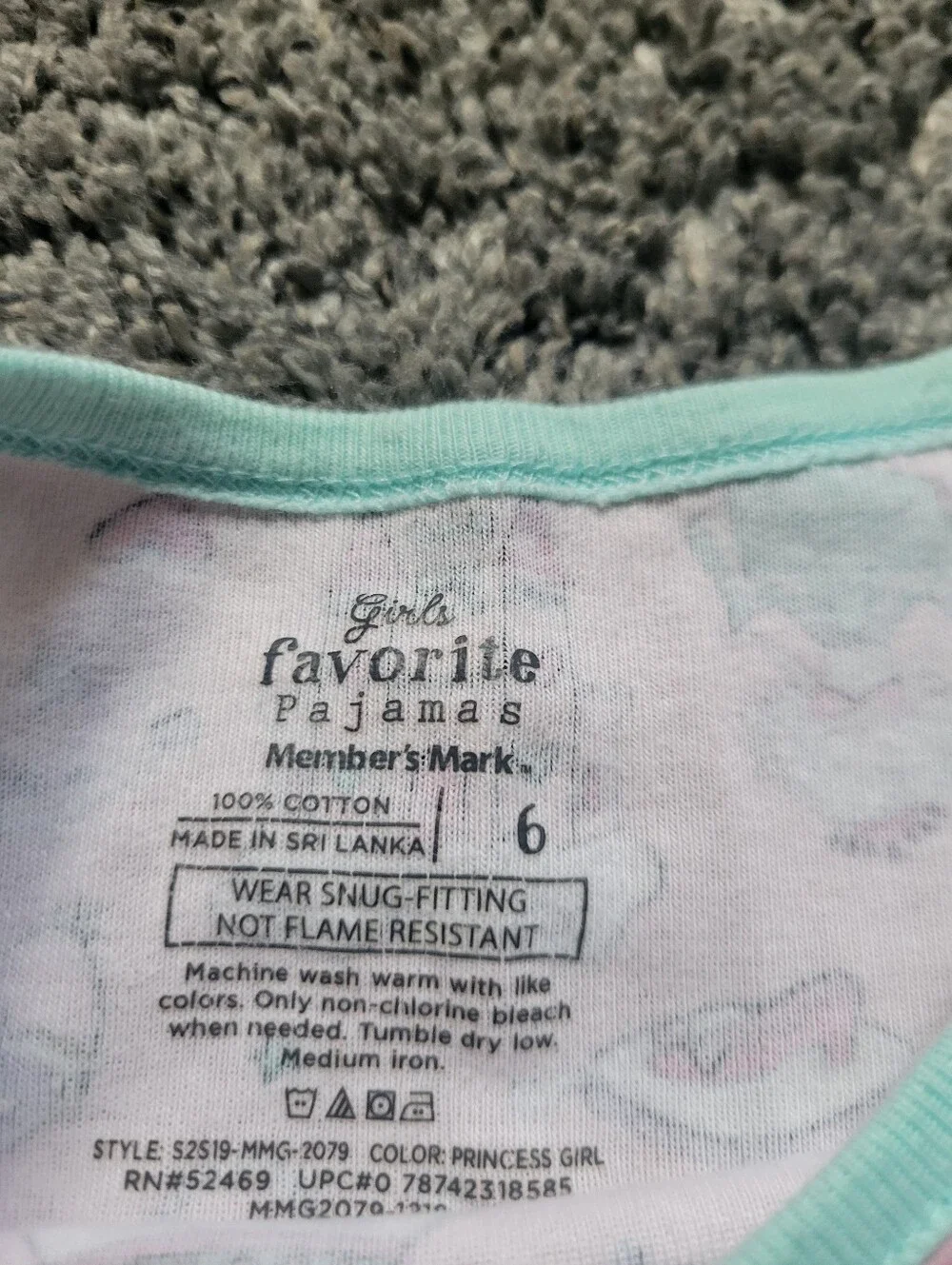 Girls Pink & Mint Princess Pajama Set - Soft Cotton Pants & Shorts Size 6 Bundle